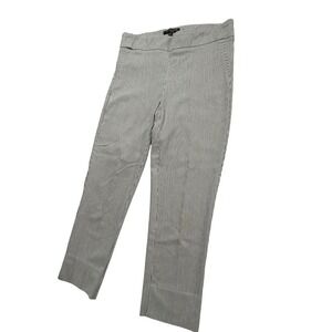 Massimo Fabbro Striped Dress Pant Womens 8 Black White Nautical Crop Stretch EUC